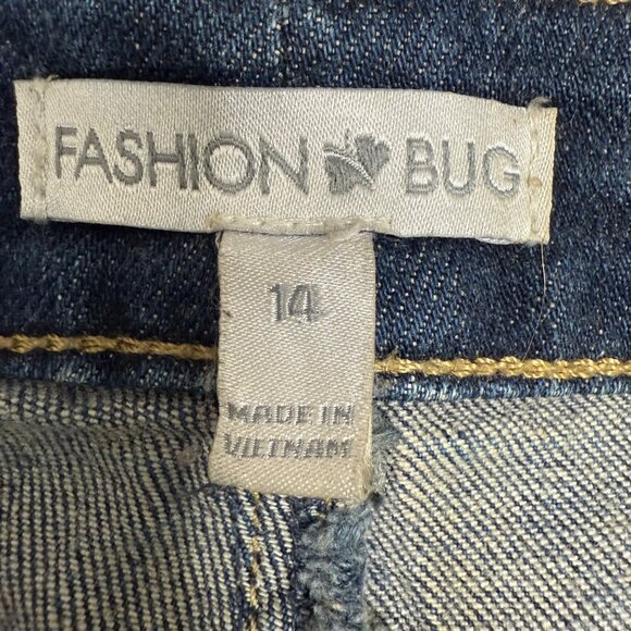 Fashion Bug Womens Size 14 Blue Denim Jeans Tapered Leg Mid-Rise - Picture 4 of 8